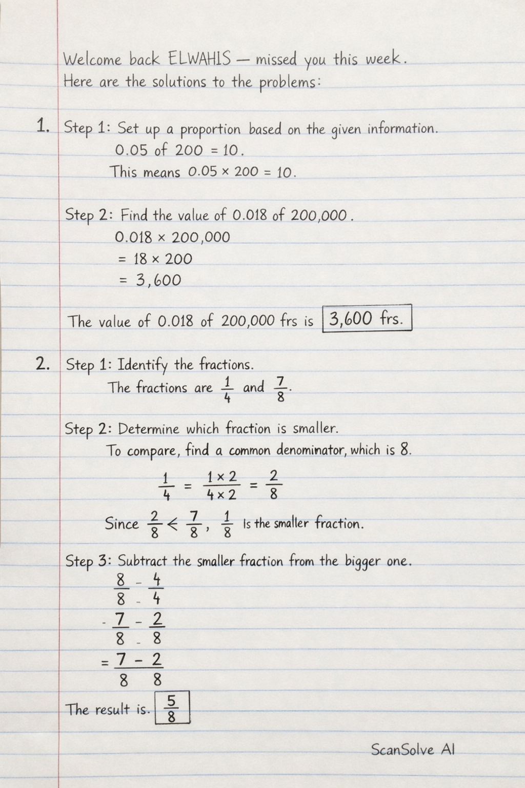 Handwritten step-by-step solution preview