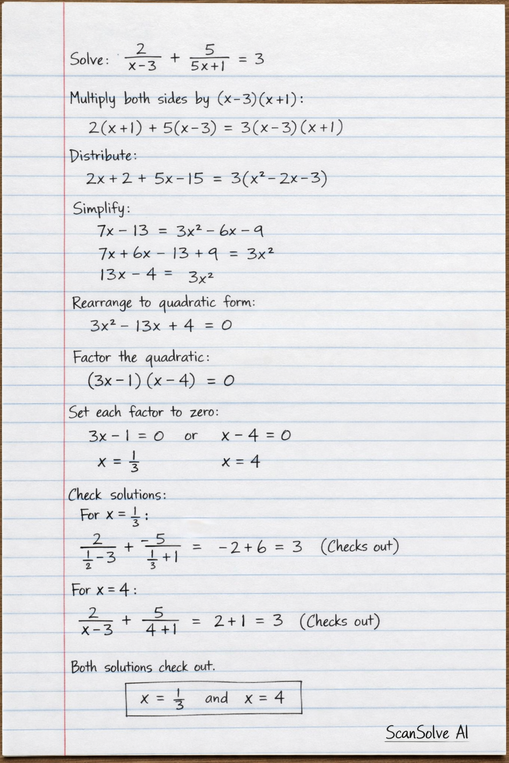 Handwritten step-by-step solution preview