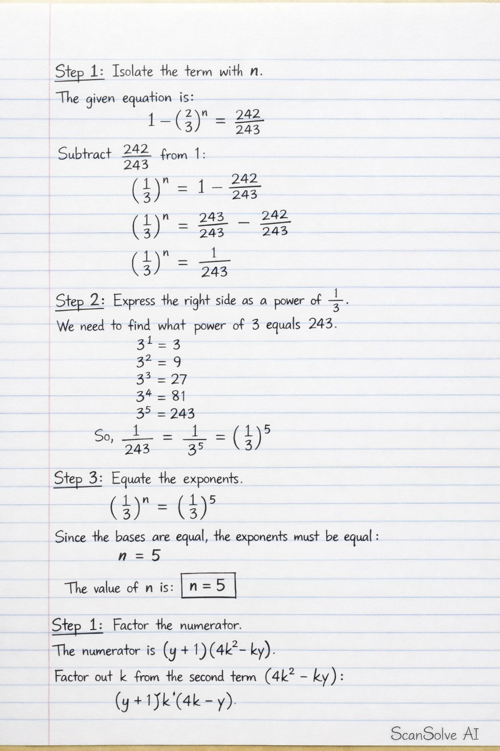 Handwritten step-by-step solution preview