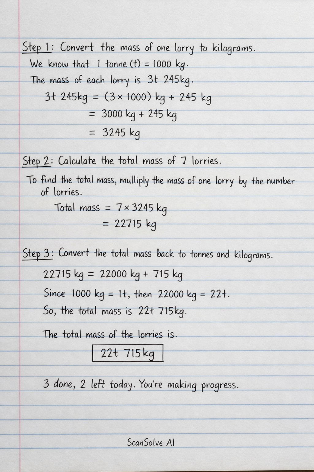 Handwritten step-by-step solution preview