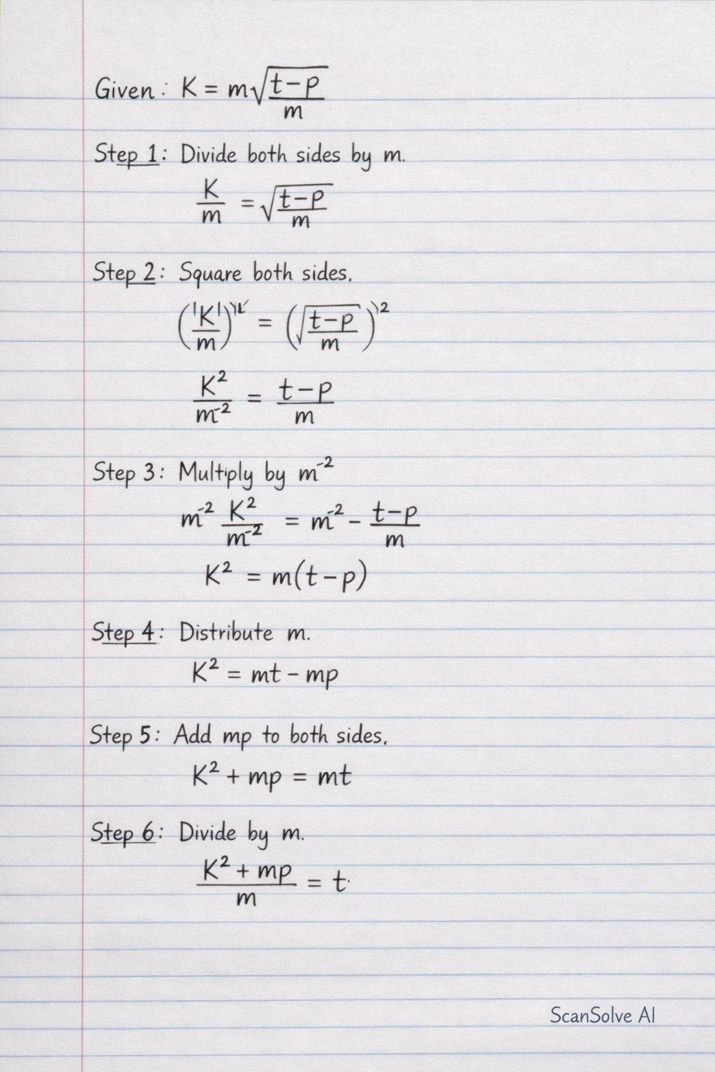 Handwritten step-by-step solution preview