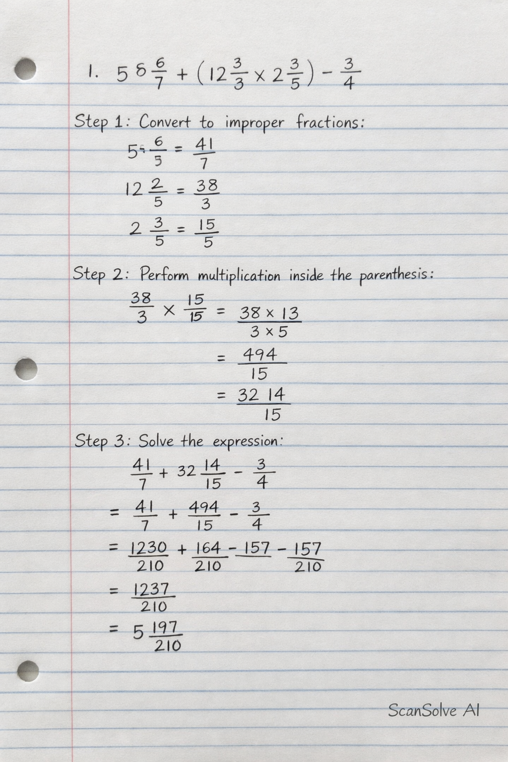 Handwritten step-by-step solution preview