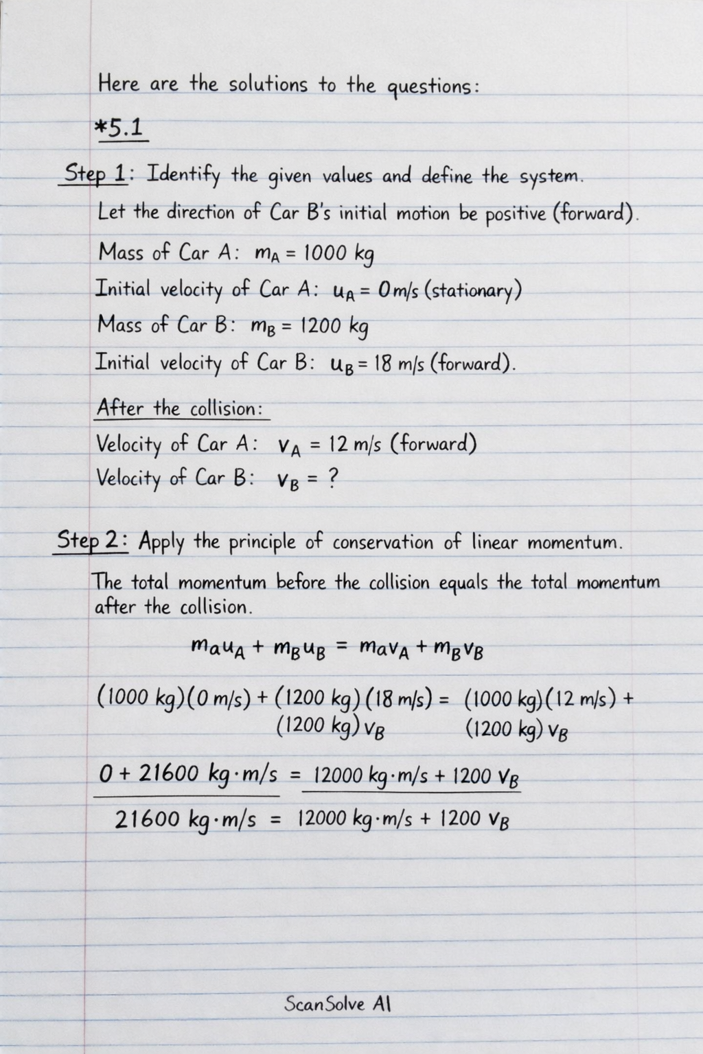 Handwritten step-by-step solution preview