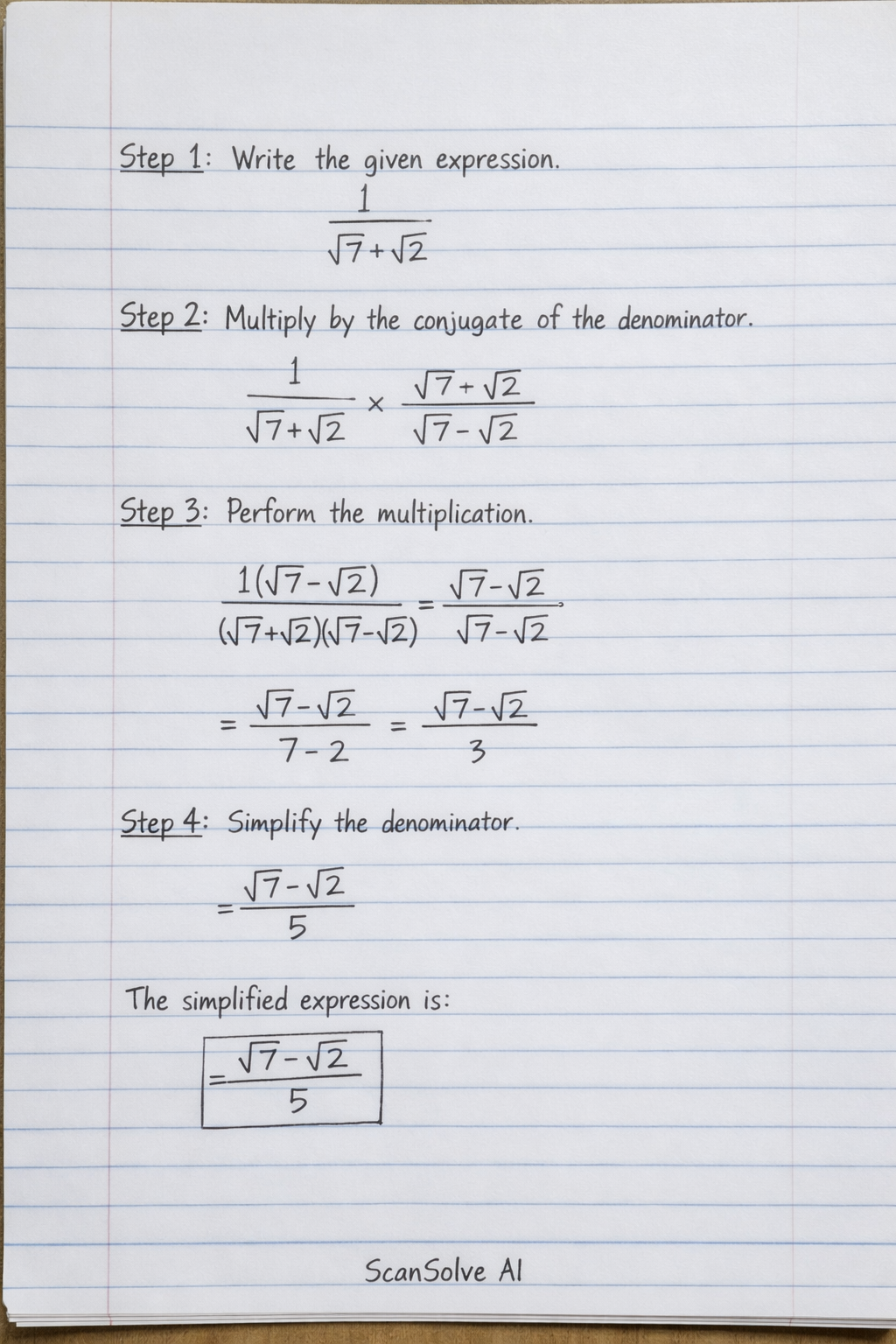 Handwritten step-by-step solution preview