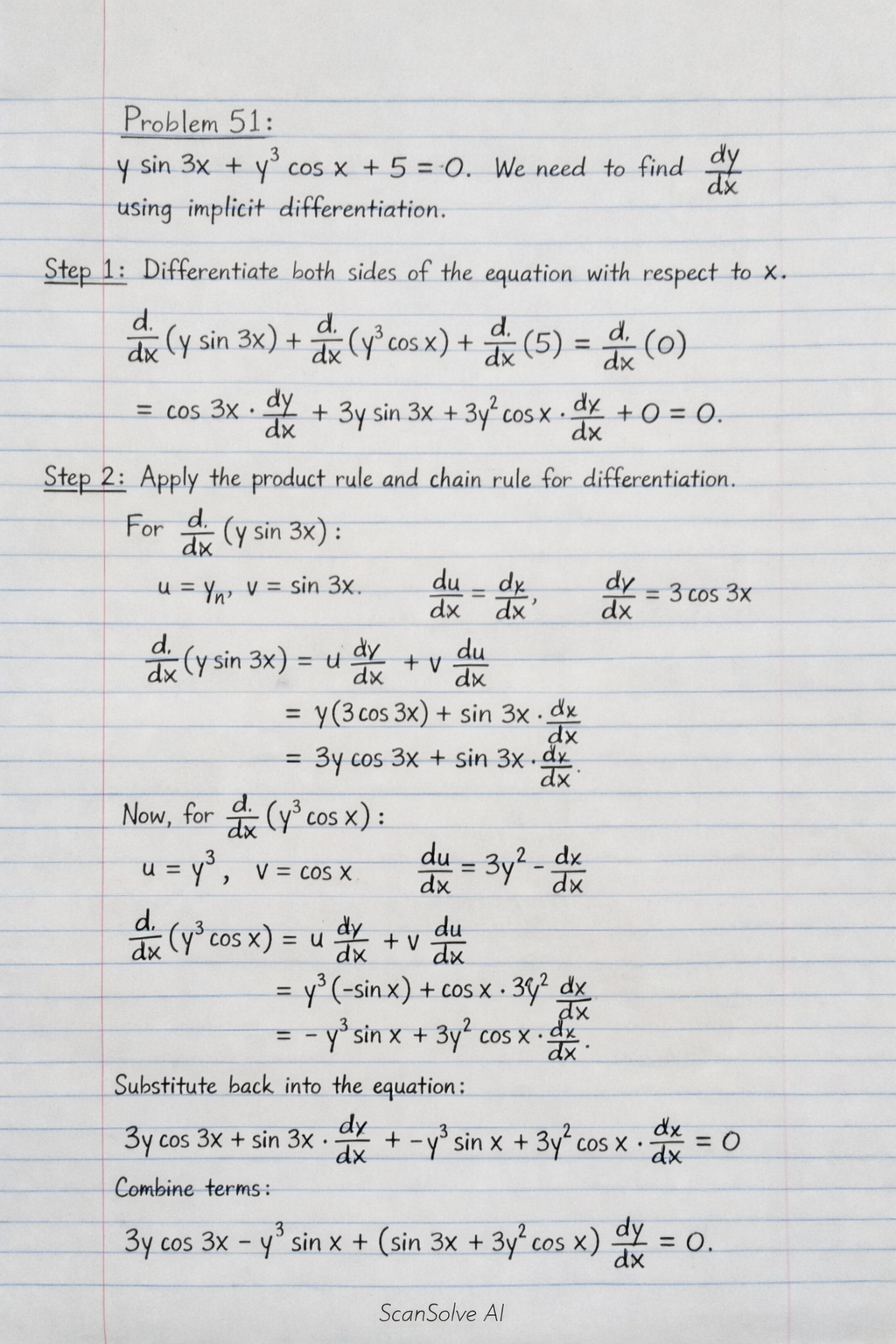 Handwritten step-by-step solution preview