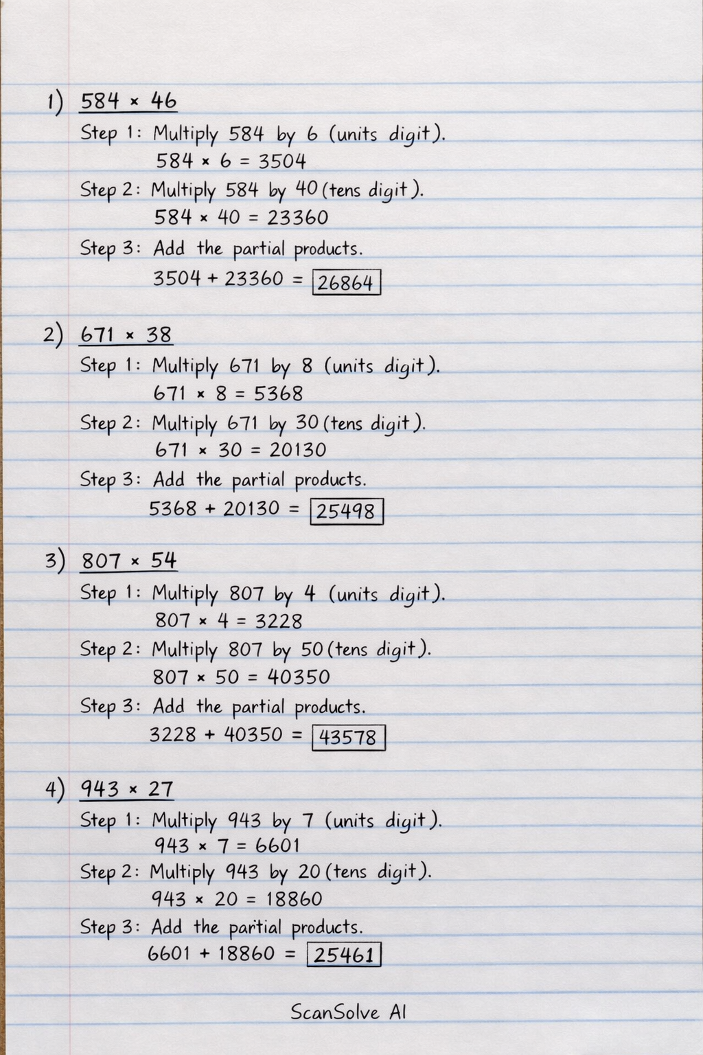 Handwritten step-by-step solution preview
