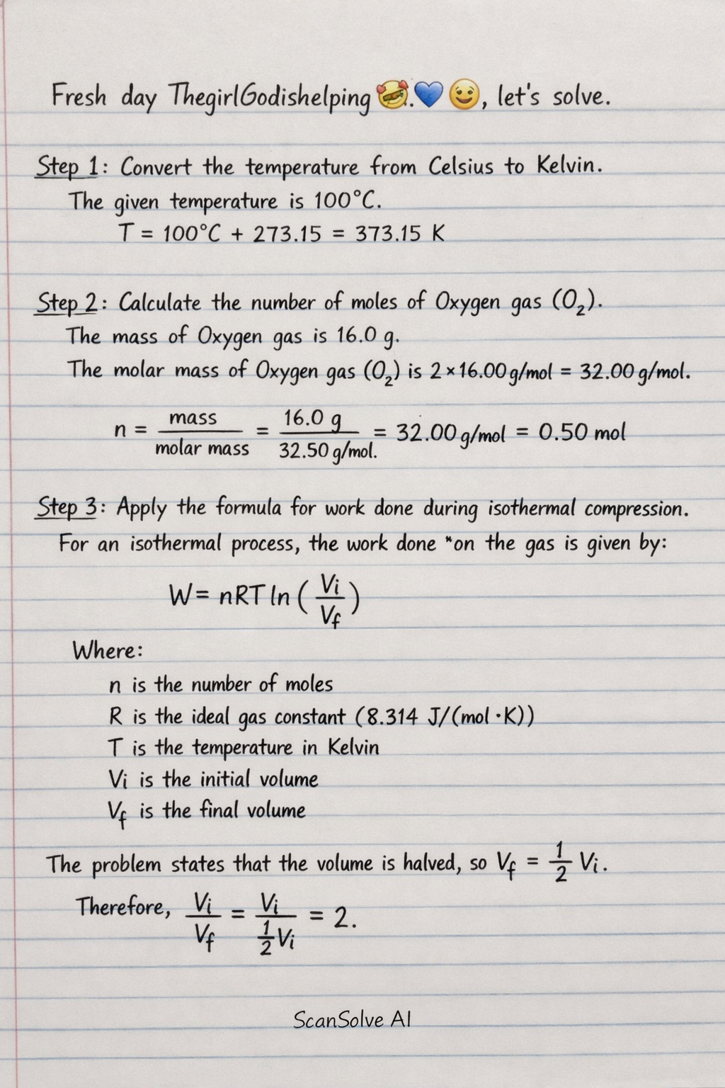 Handwritten step-by-step solution preview