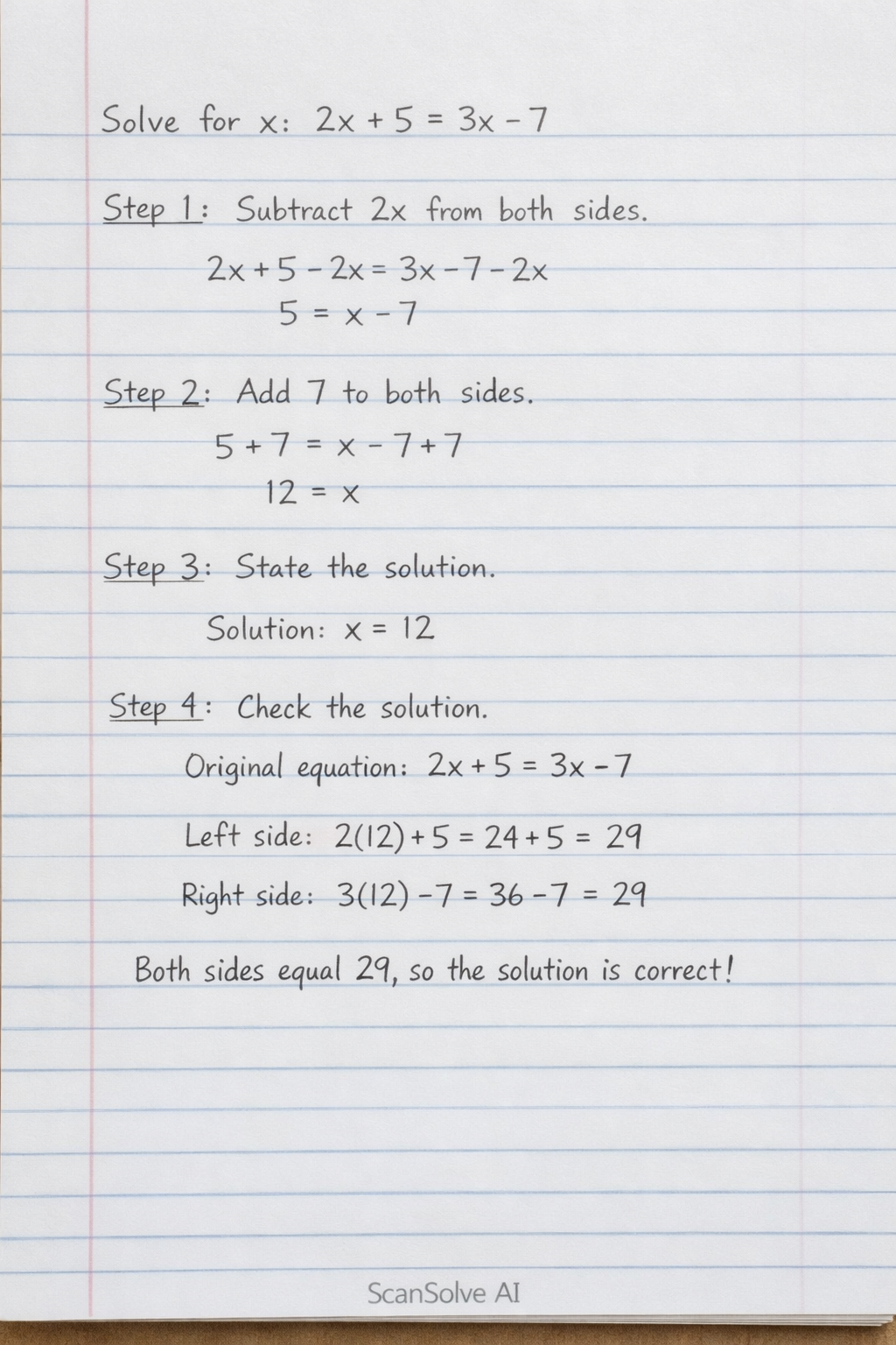 Handwritten step-by-step solution preview
