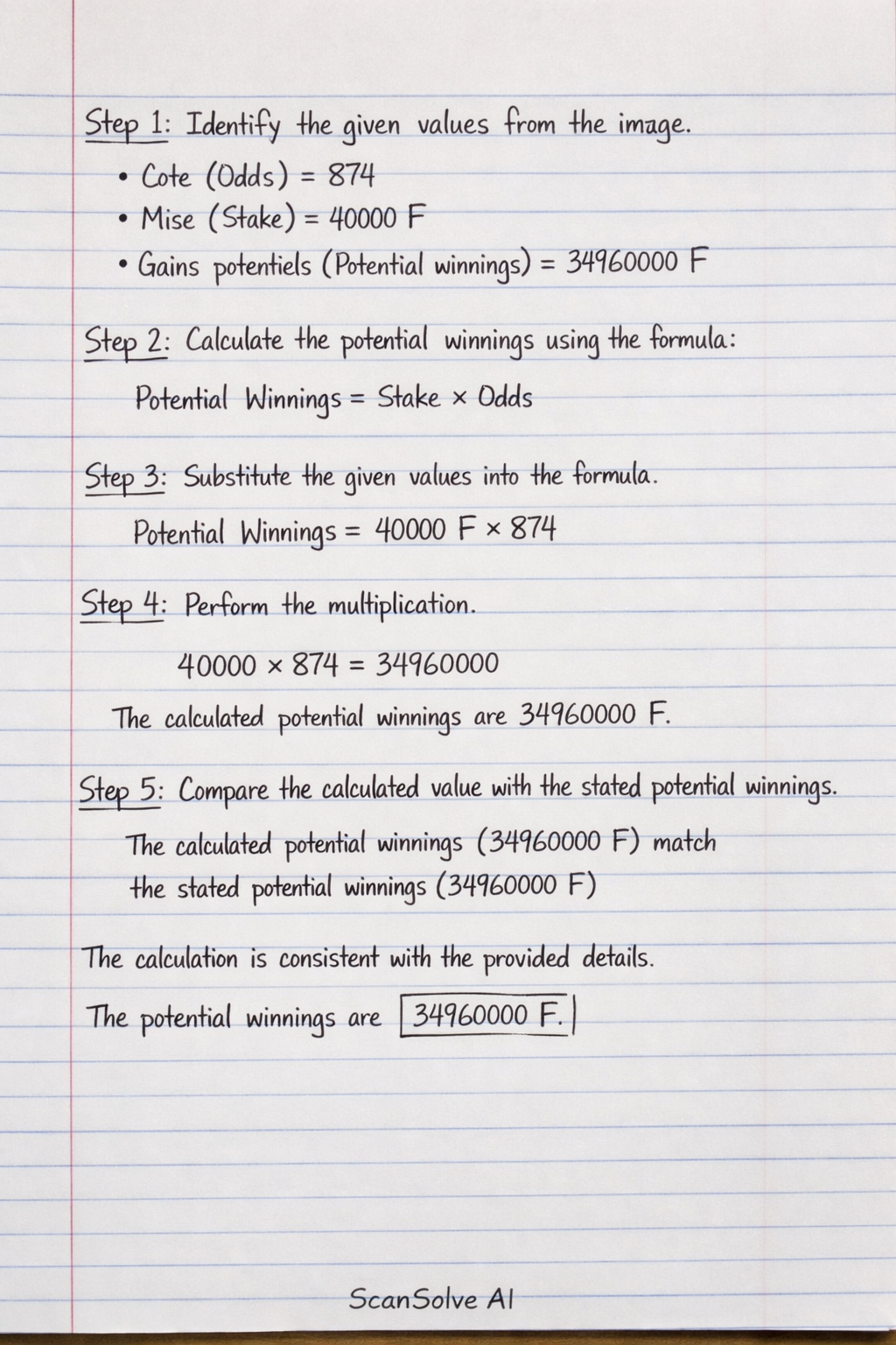 Handwritten step-by-step solution preview