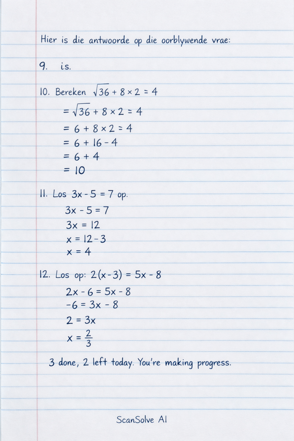 Handwritten step-by-step solution preview