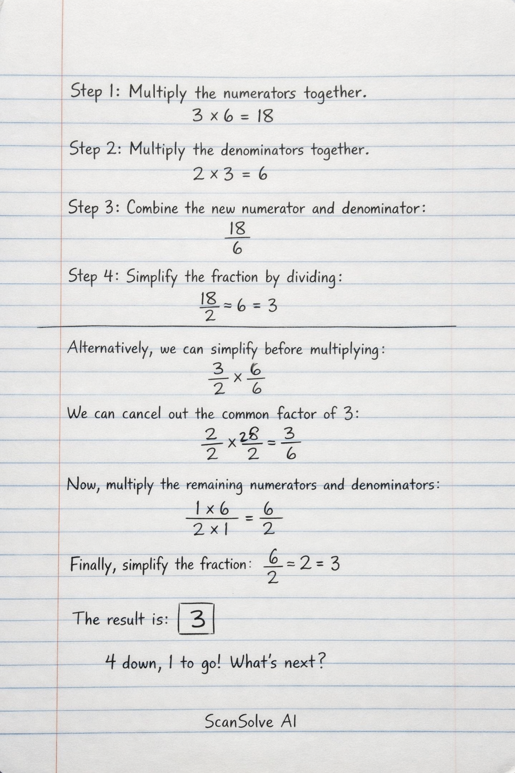 Handwritten step-by-step solution preview