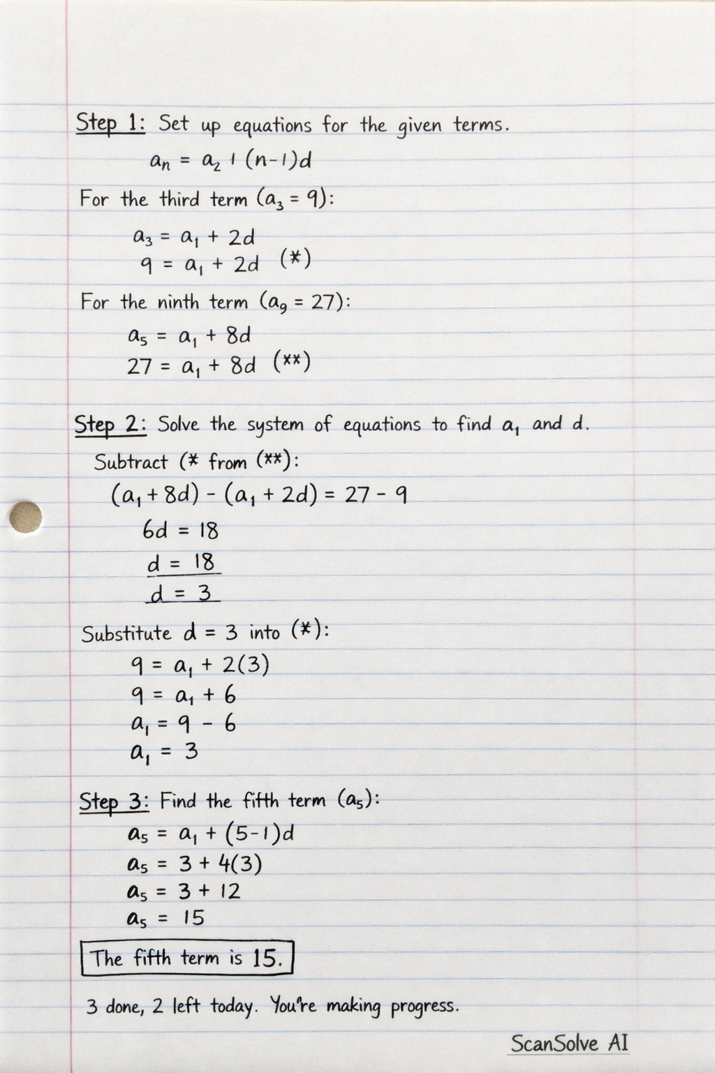 Handwritten step-by-step solution preview