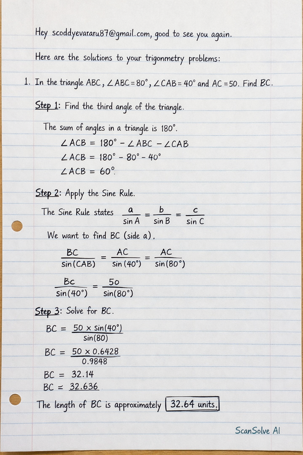 Handwritten step-by-step solution preview