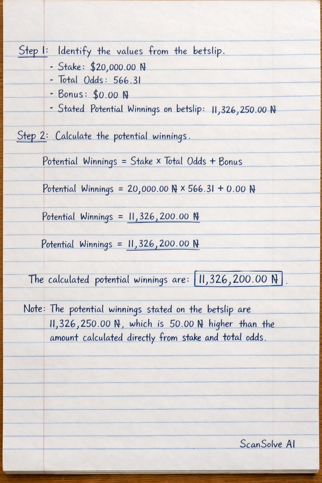 Handwritten step-by-step solution preview