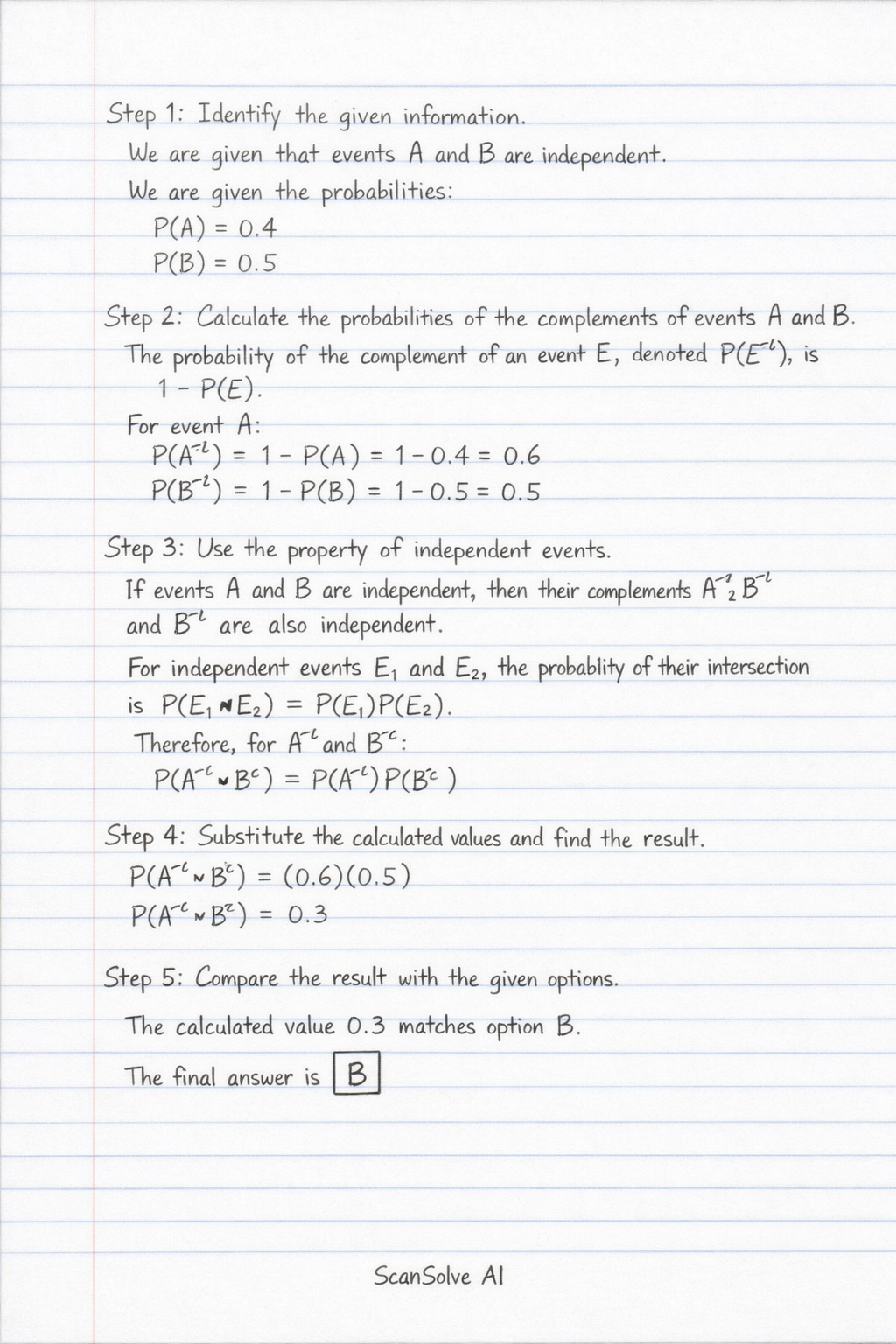 Handwritten step-by-step solution preview