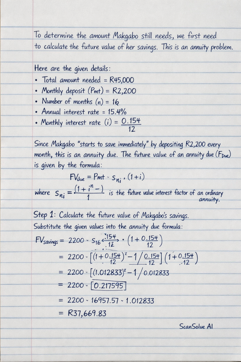 Handwritten step-by-step solution preview