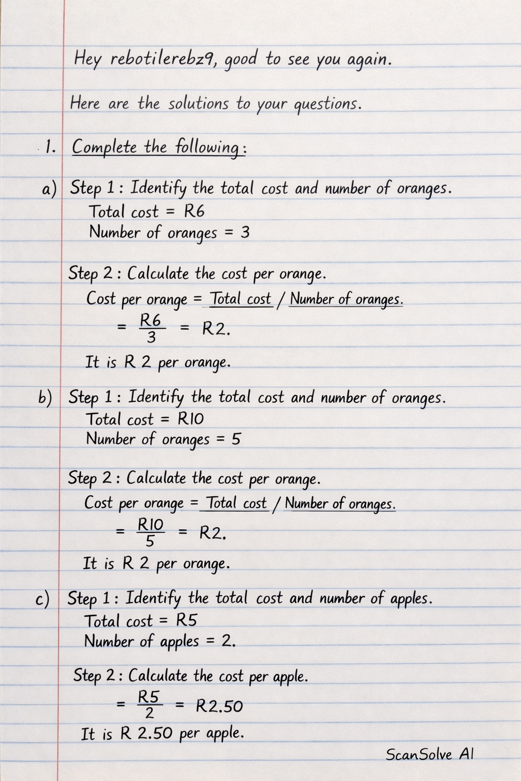 Handwritten step-by-step solution preview
