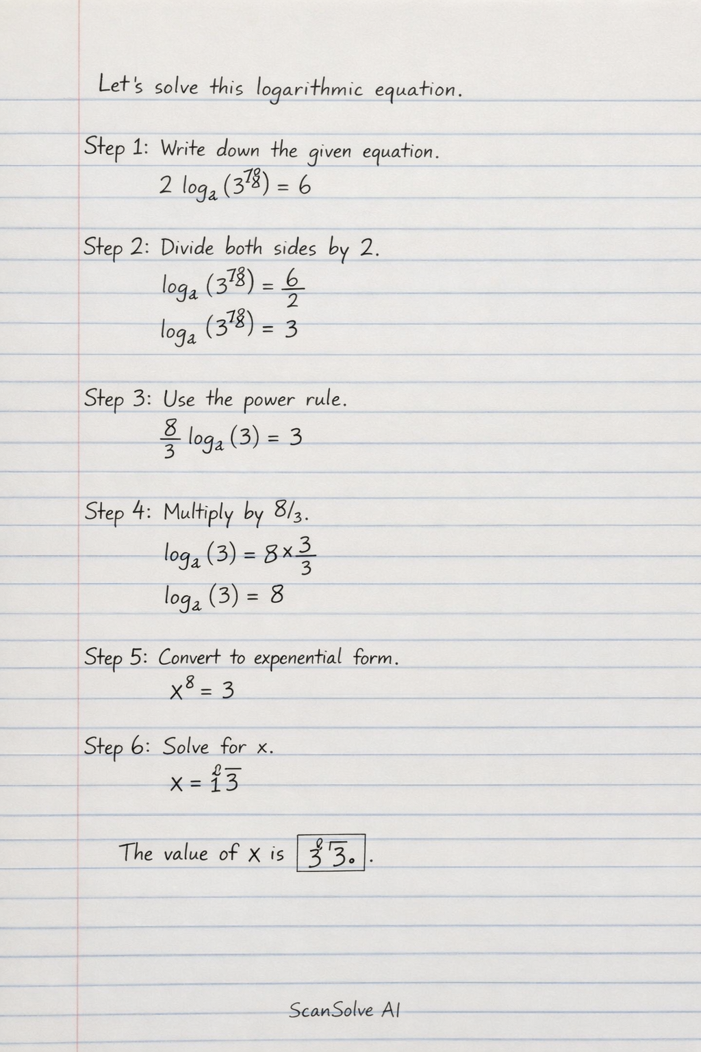 Handwritten step-by-step solution preview