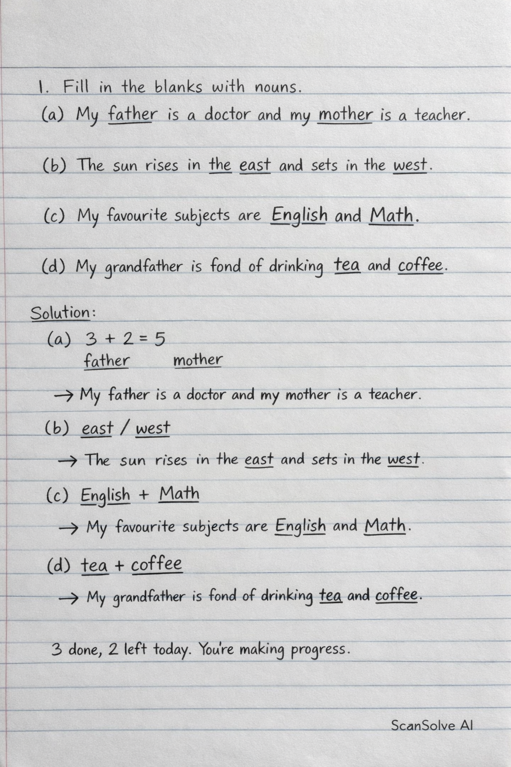 Handwritten step-by-step solution preview
