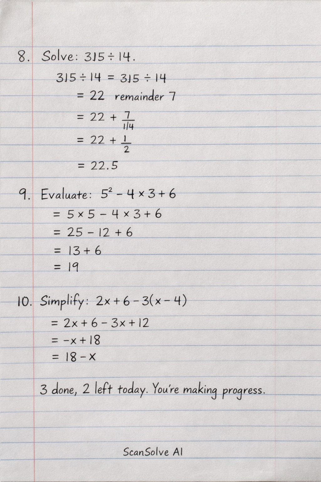 Handwritten step-by-step solution preview
