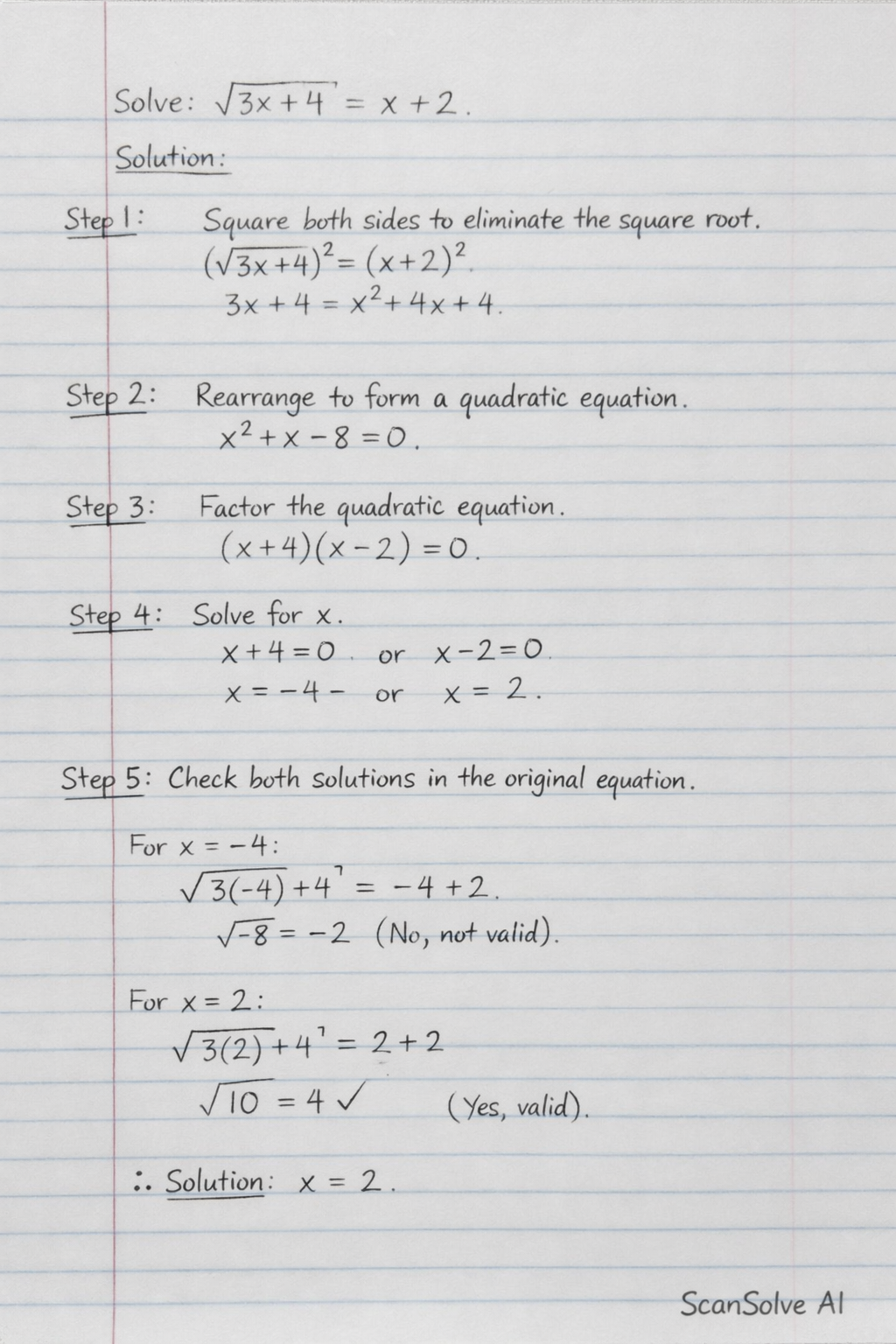 Handwritten step-by-step solution preview