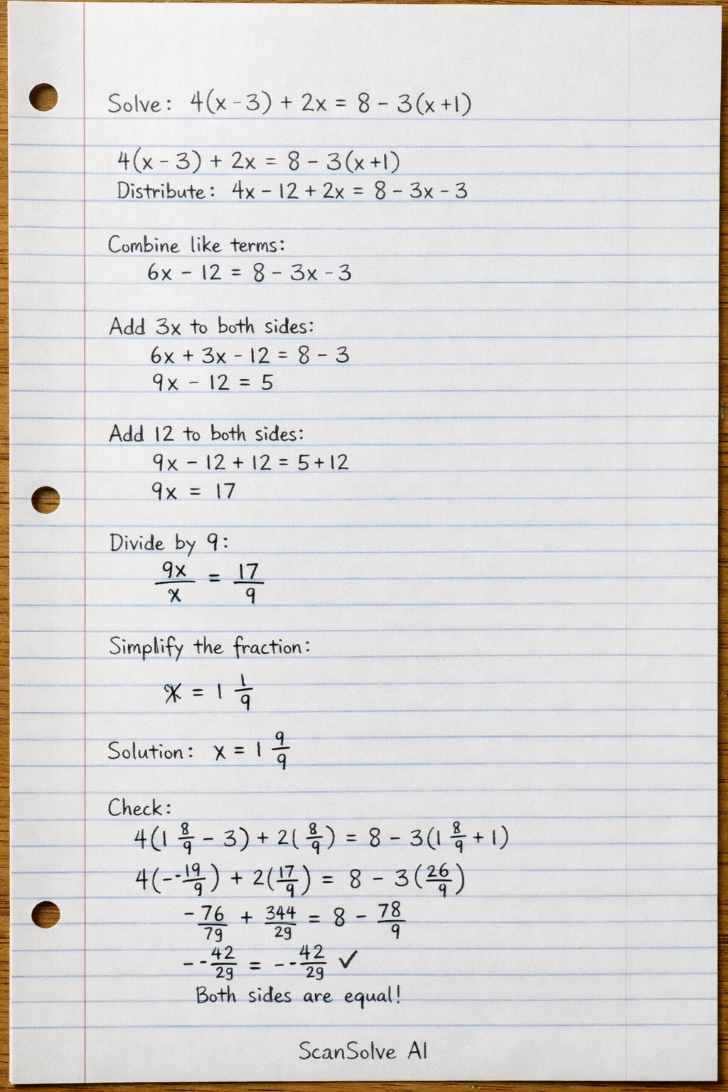 Handwritten step-by-step solution preview