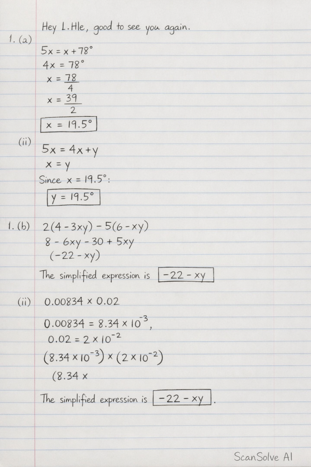 Handwritten step-by-step solution preview