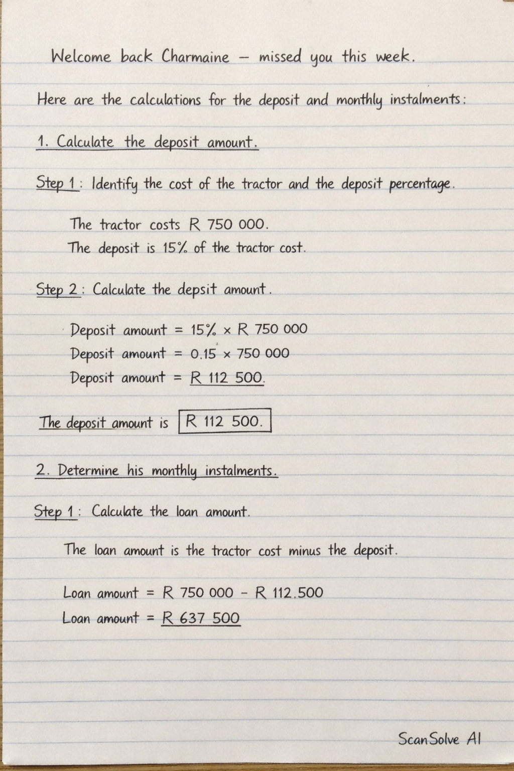 Handwritten step-by-step solution preview