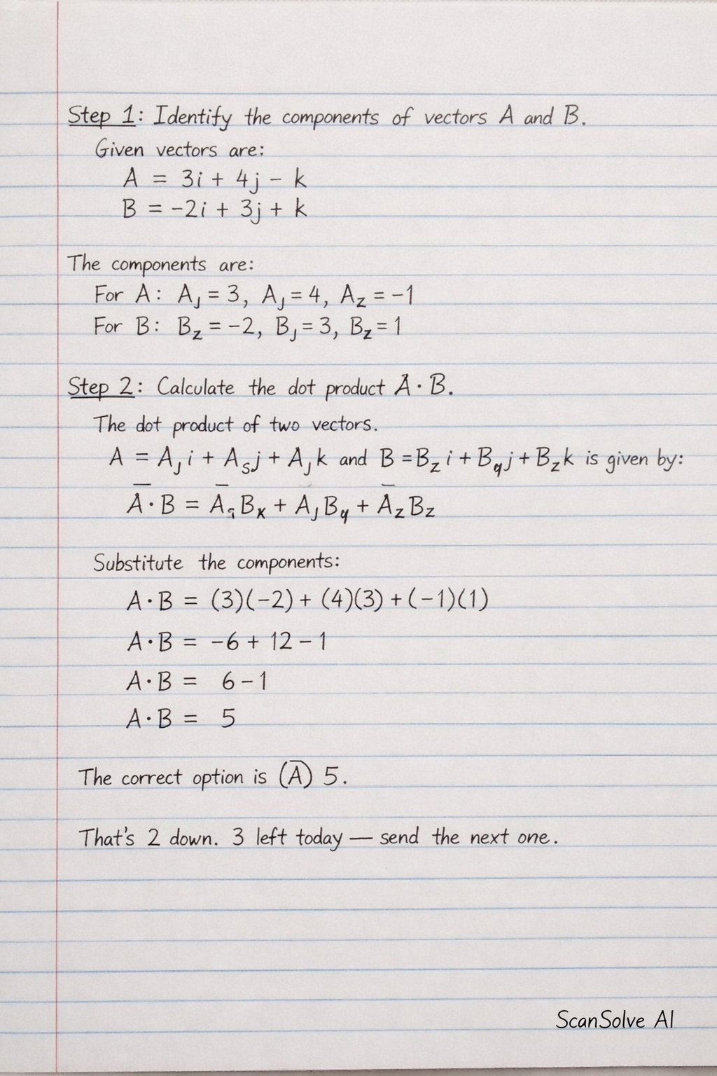 Handwritten step-by-step solution preview