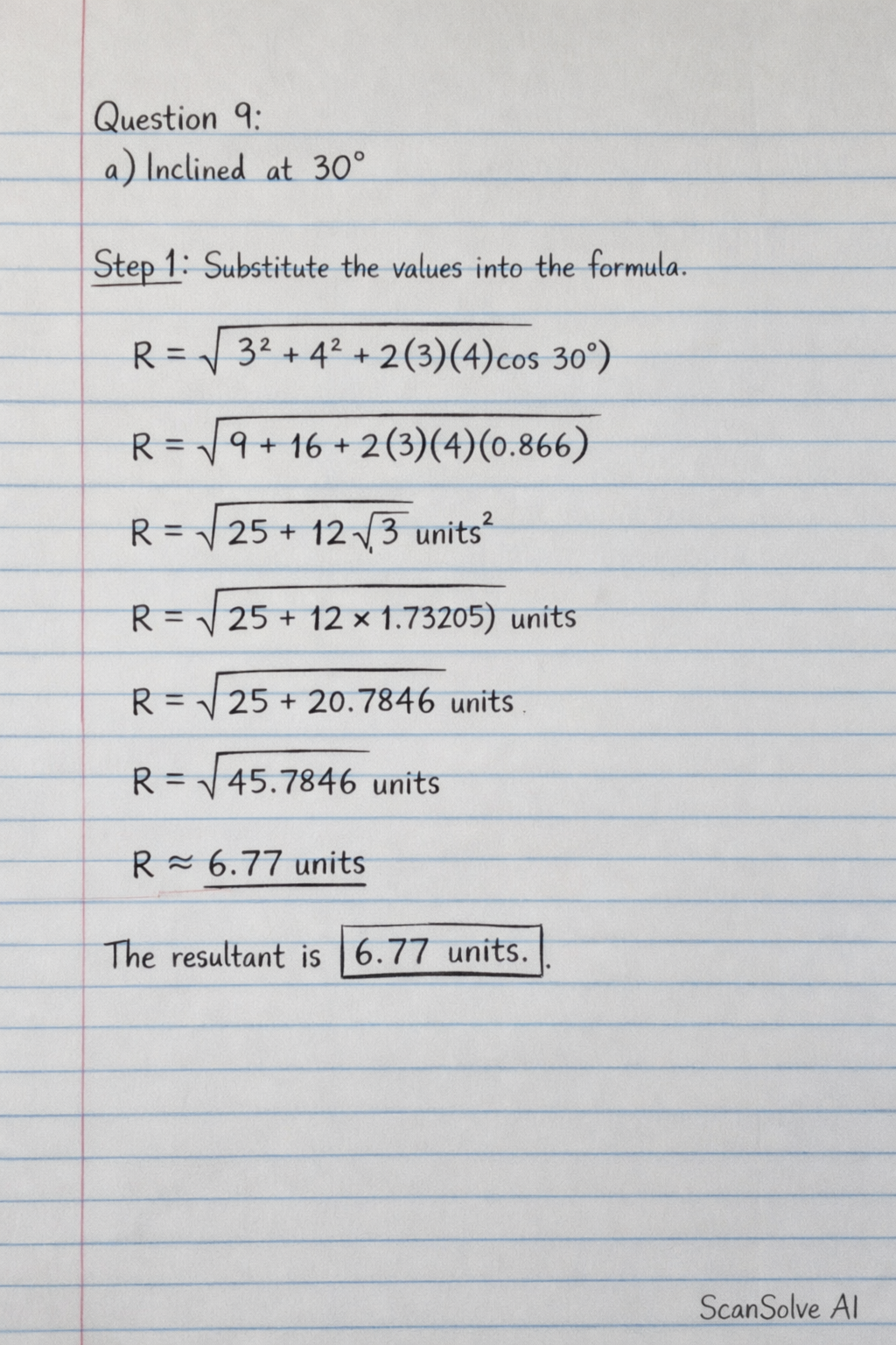 Handwritten step-by-step solution preview