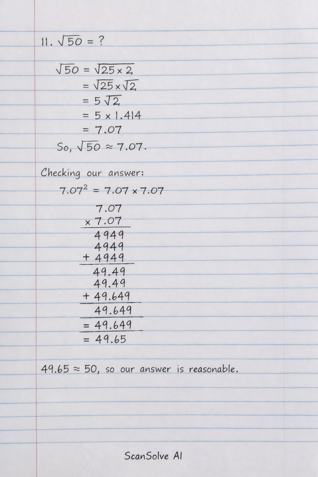 Handwritten step-by-step solution preview