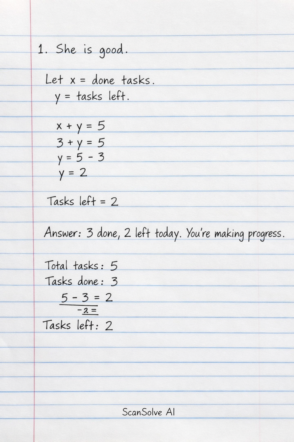Handwritten step-by-step solution preview