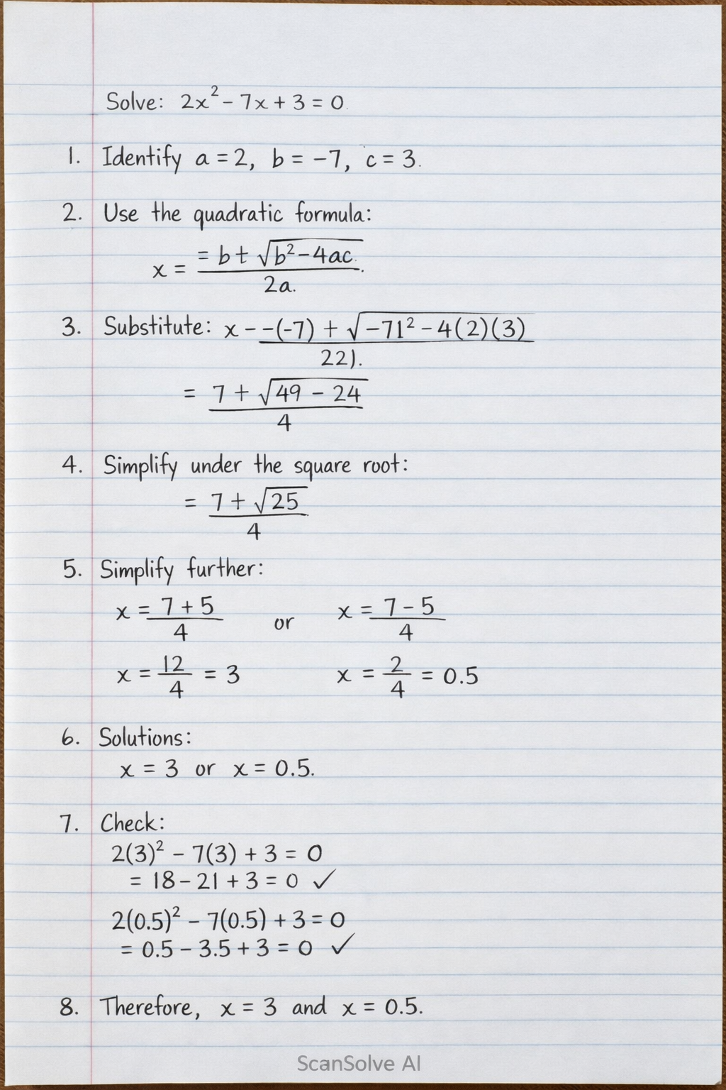 Handwritten step-by-step solution preview