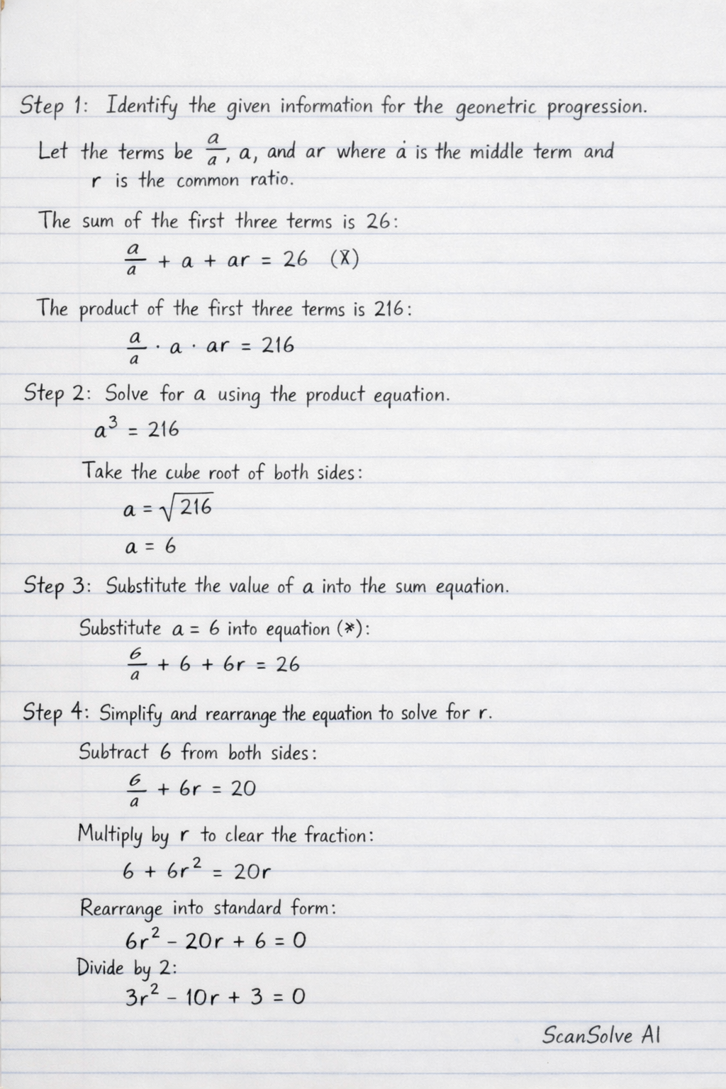 Handwritten step-by-step solution preview