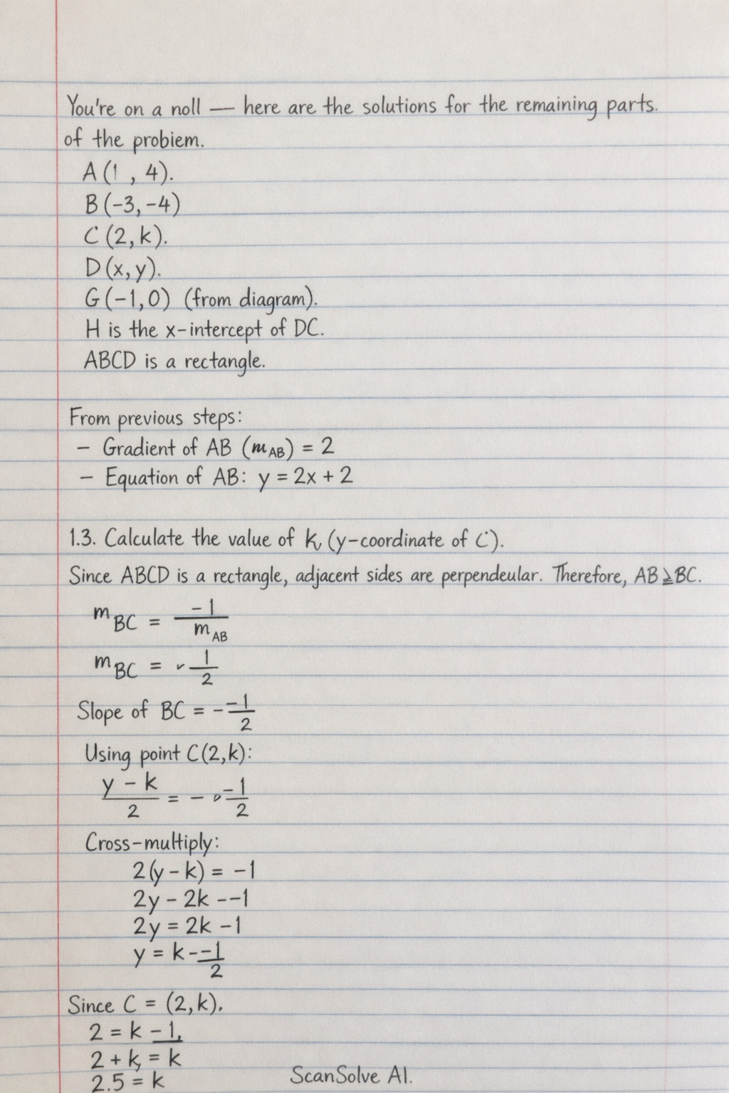 Handwritten step-by-step solution preview