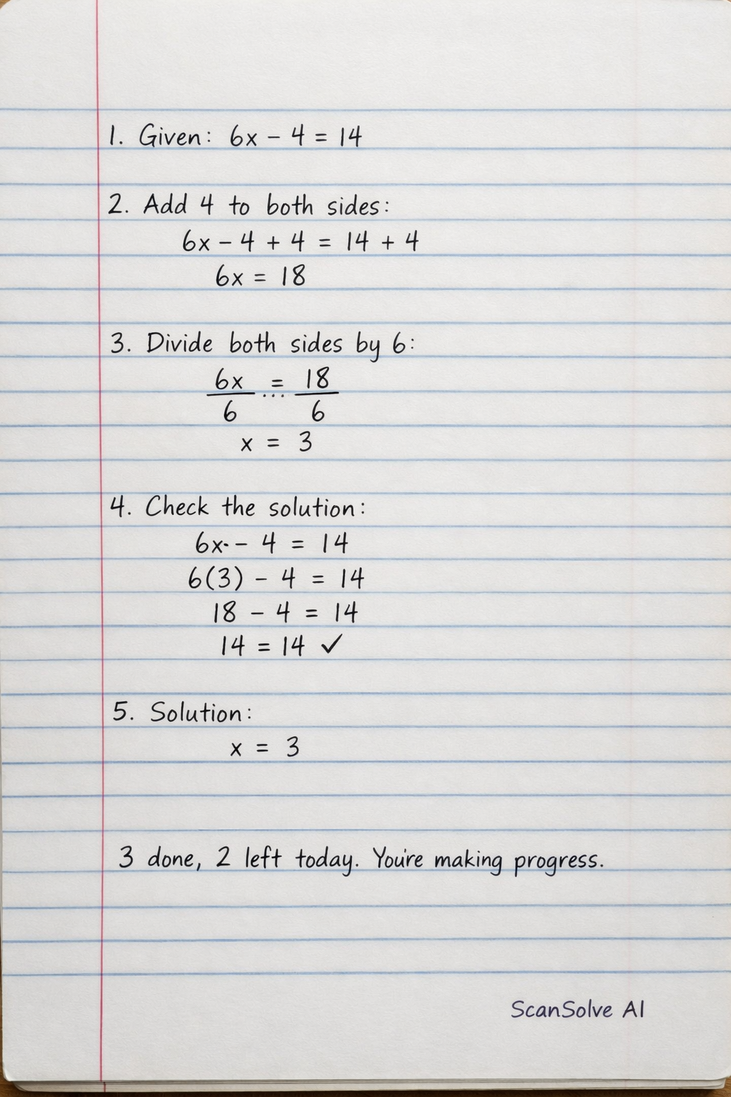 Handwritten step-by-step solution preview