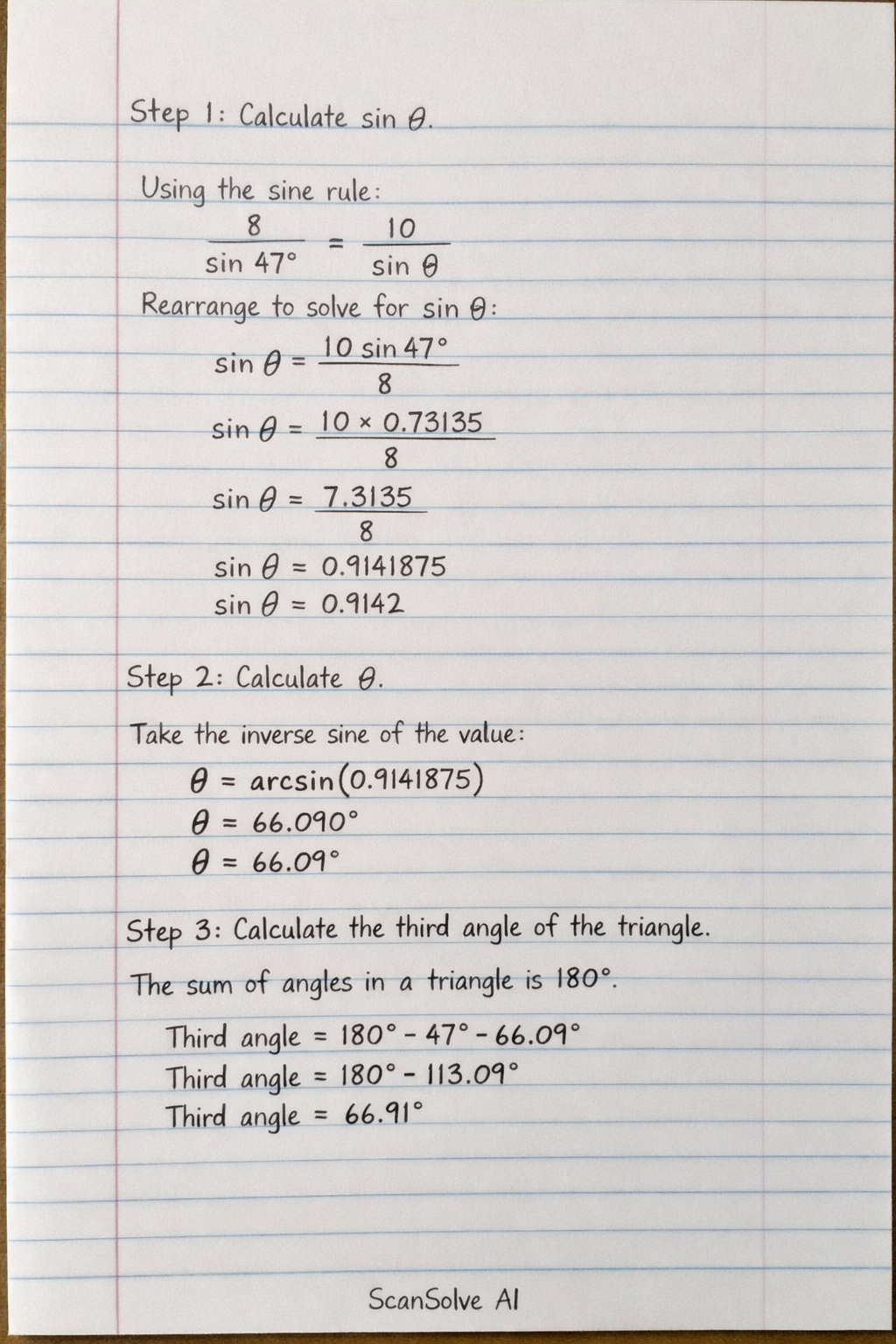 Handwritten step-by-step solution preview