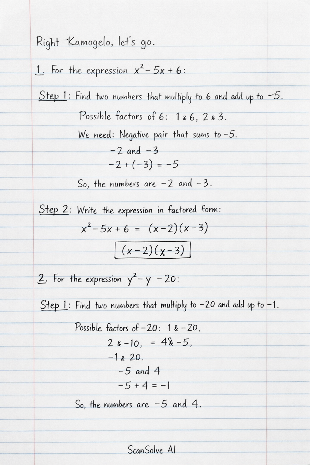 Handwritten step-by-step solution preview