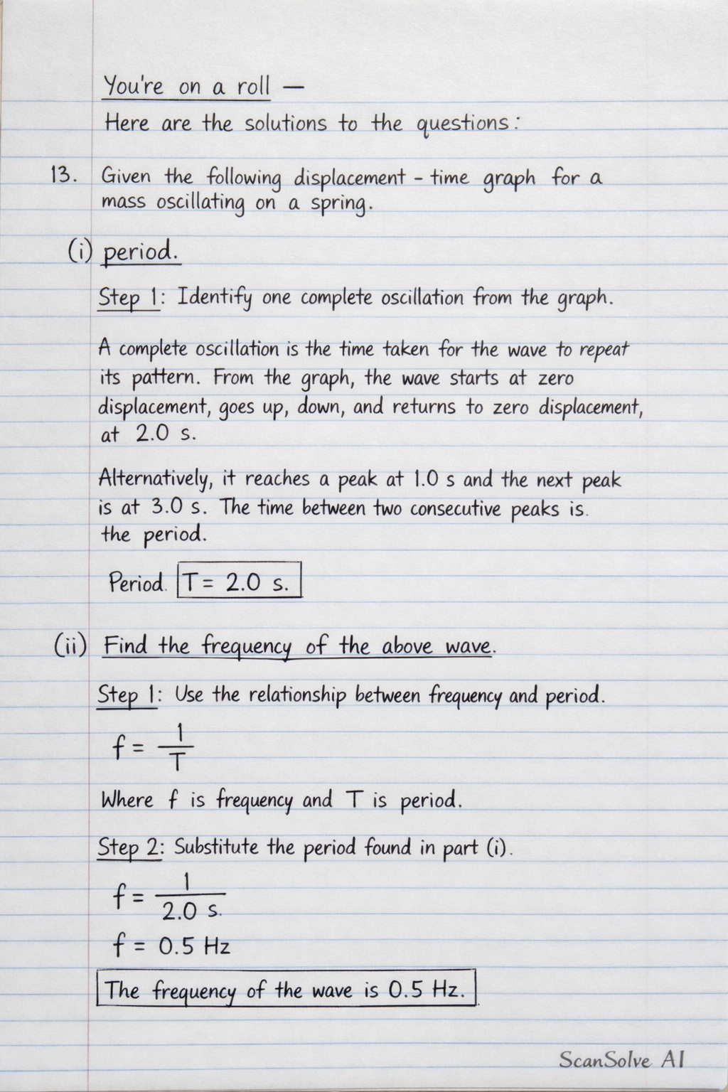 Handwritten step-by-step solution preview