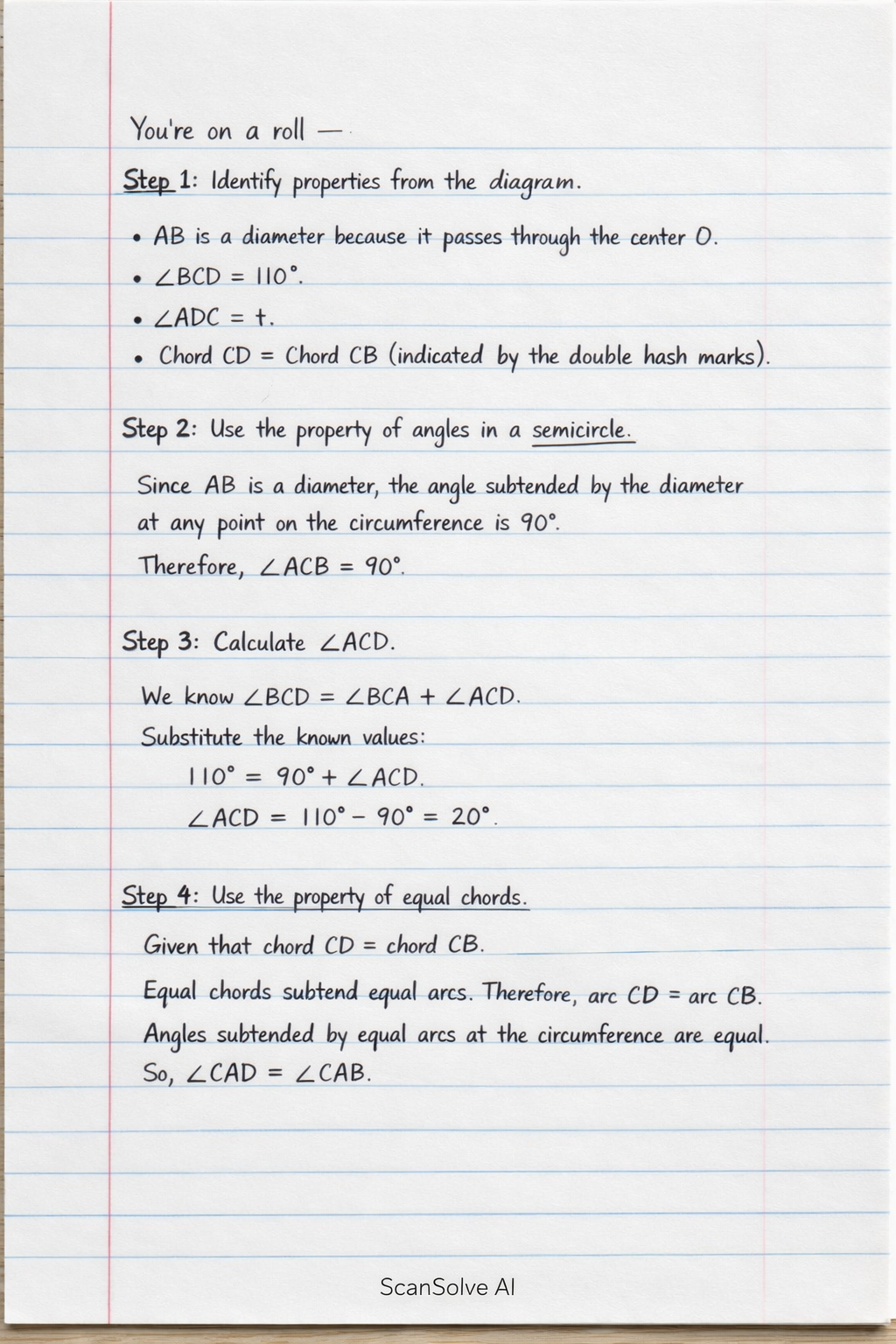 Handwritten step-by-step solution preview