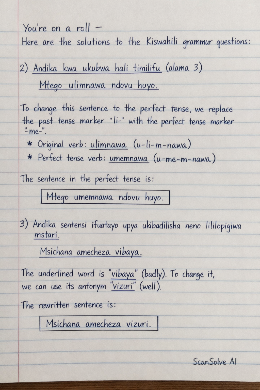 Handwritten step-by-step solution preview