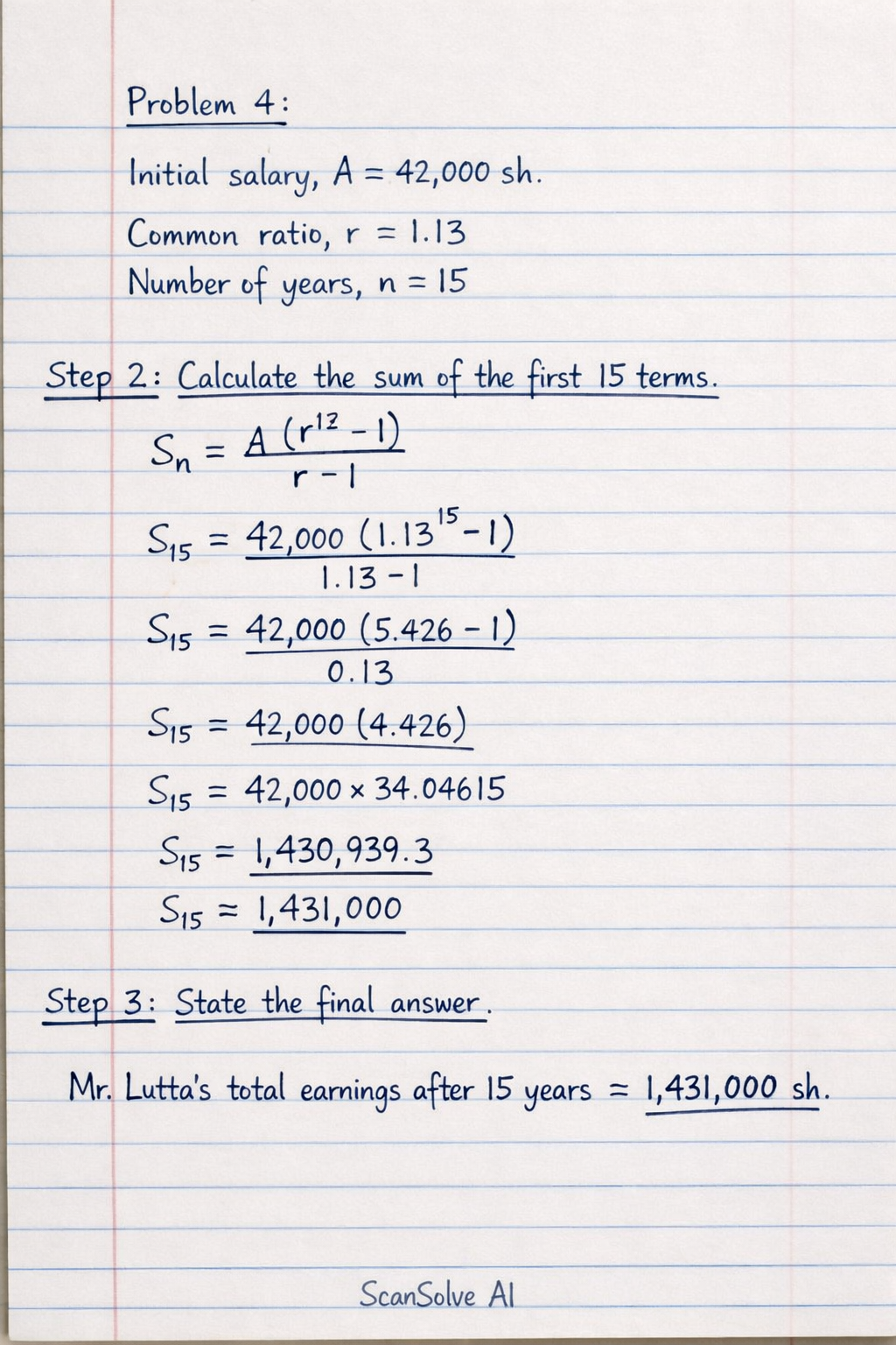 Handwritten step-by-step solution preview