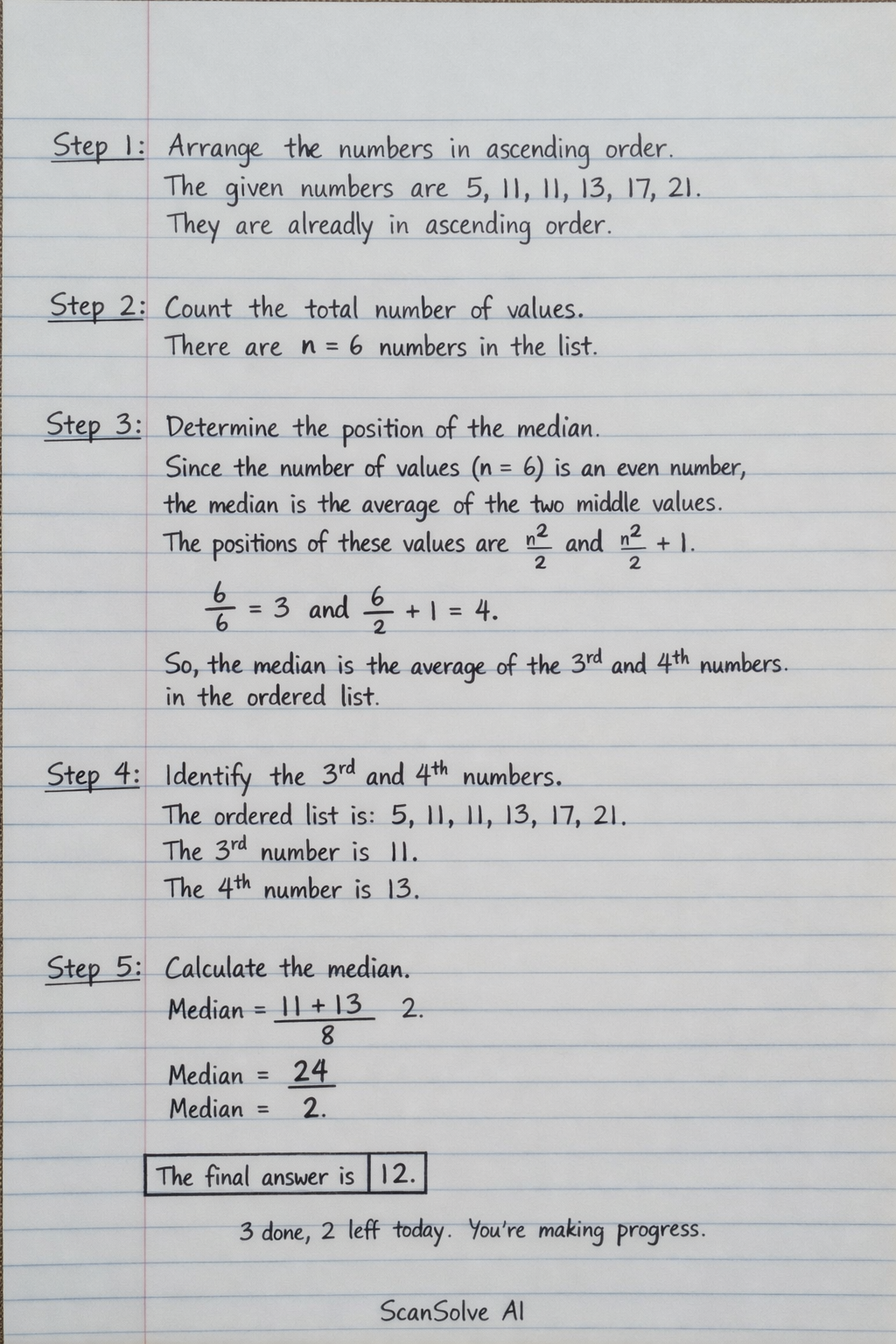 Handwritten step-by-step solution preview