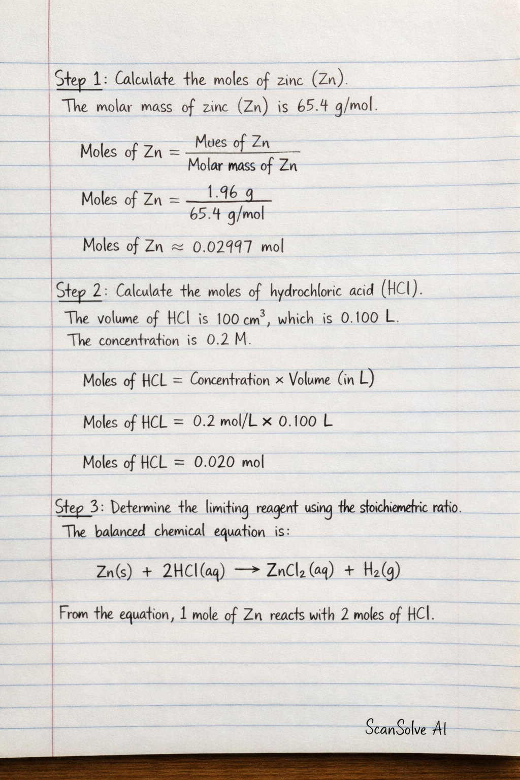 Handwritten step-by-step solution preview