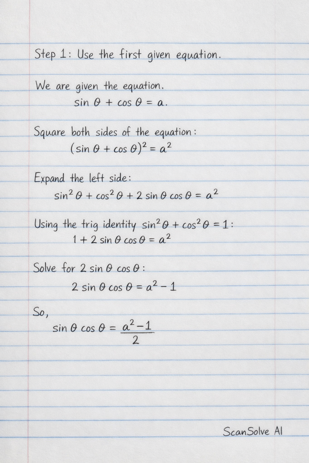 Handwritten step-by-step solution preview