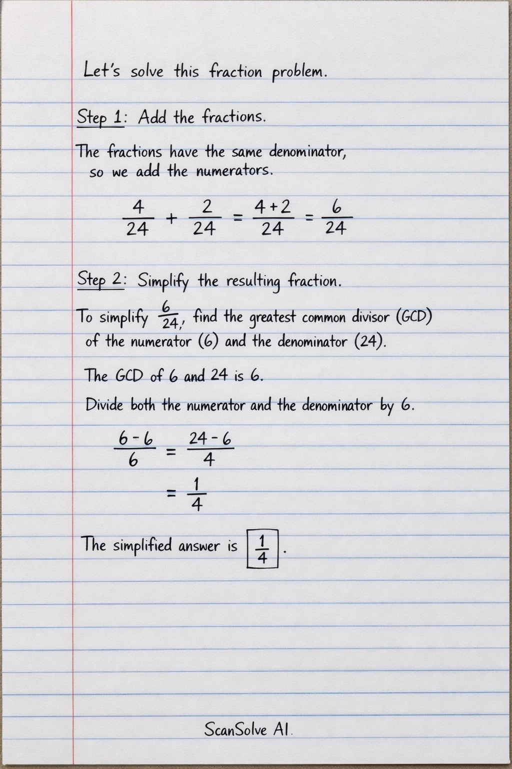 Handwritten step-by-step solution preview