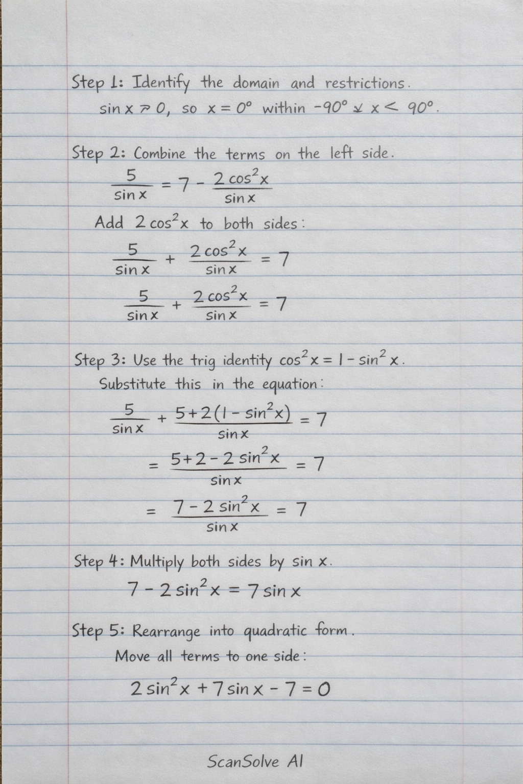 Handwritten step-by-step solution preview