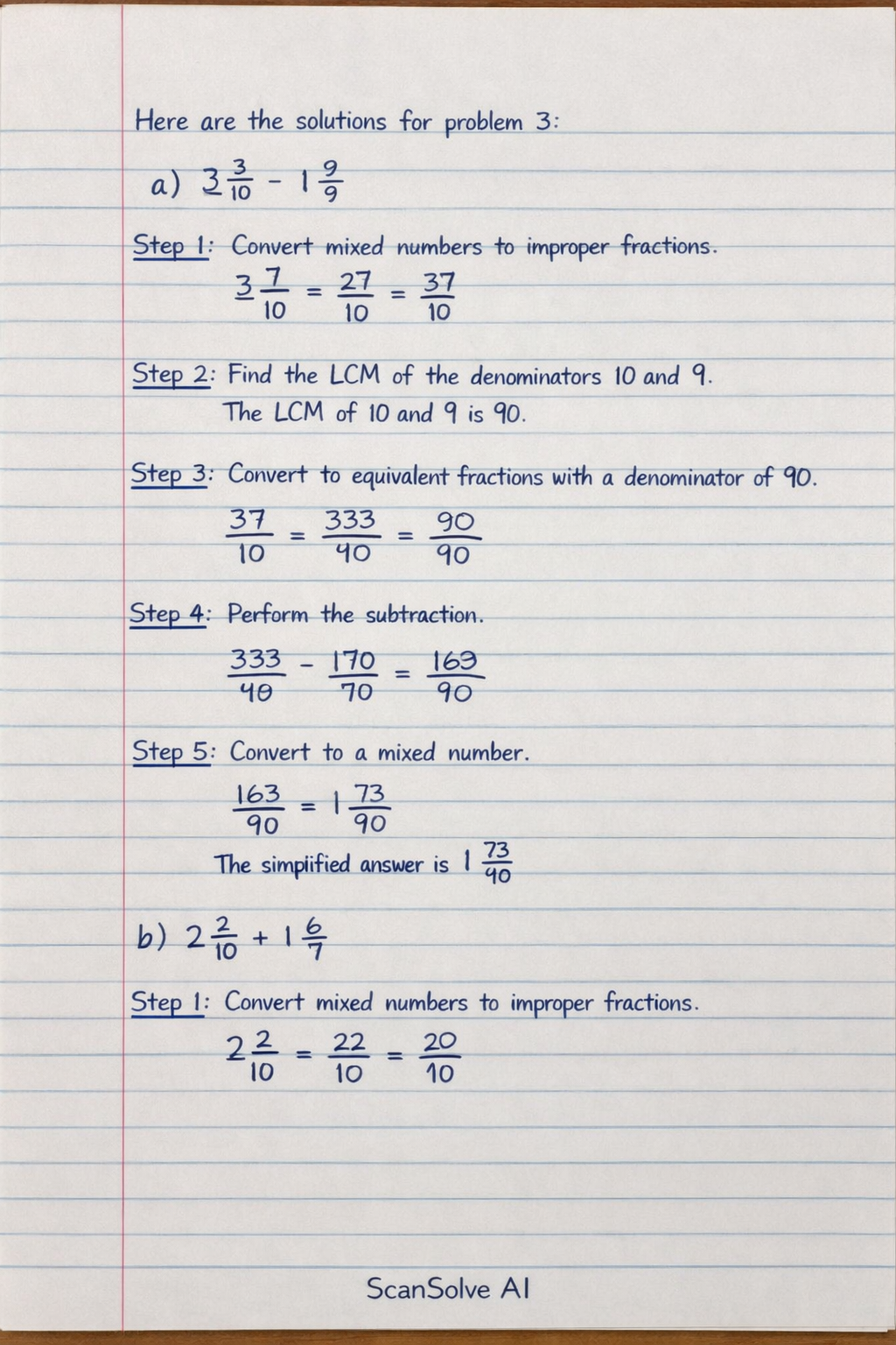 Handwritten step-by-step solution preview