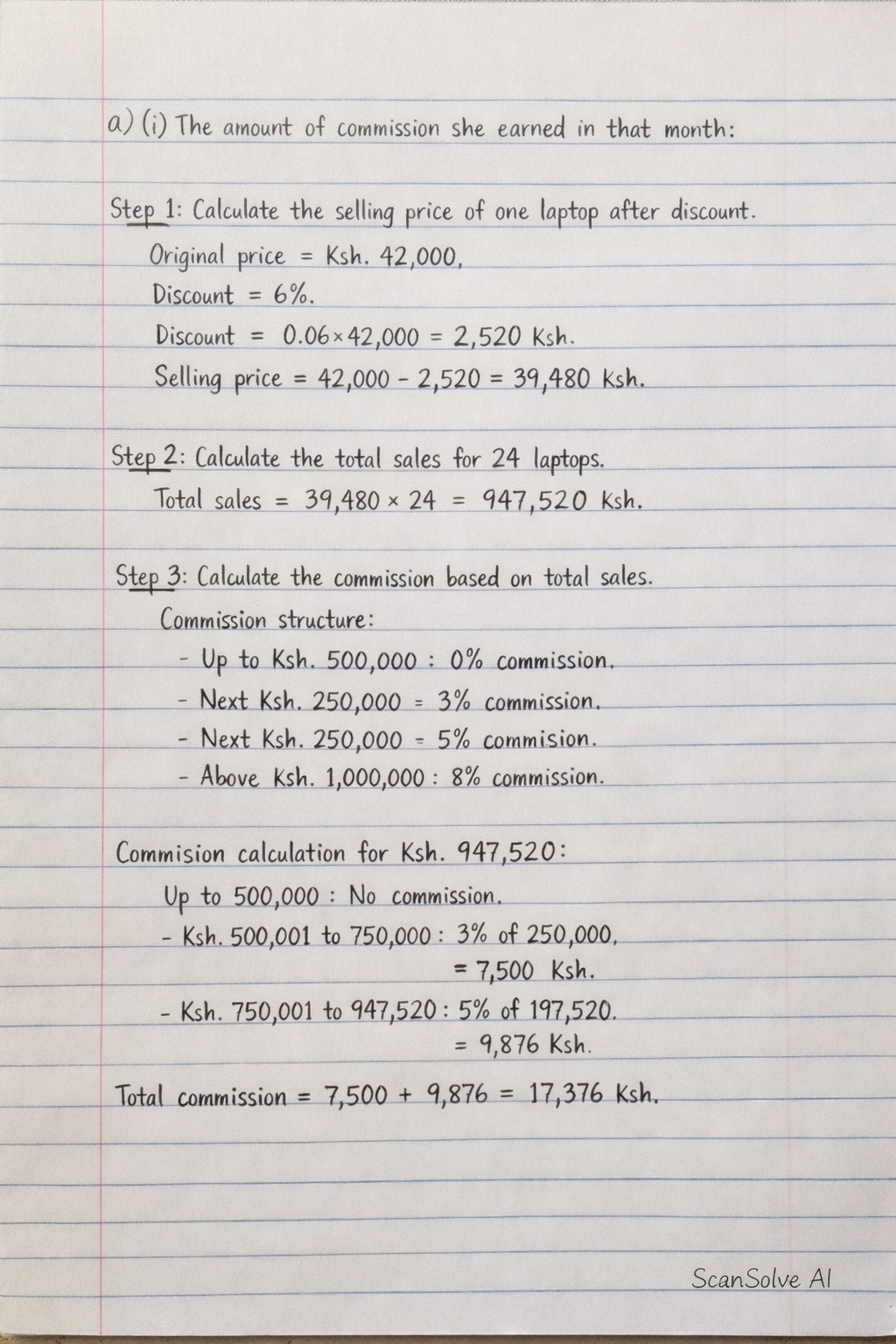 Handwritten step-by-step solution preview