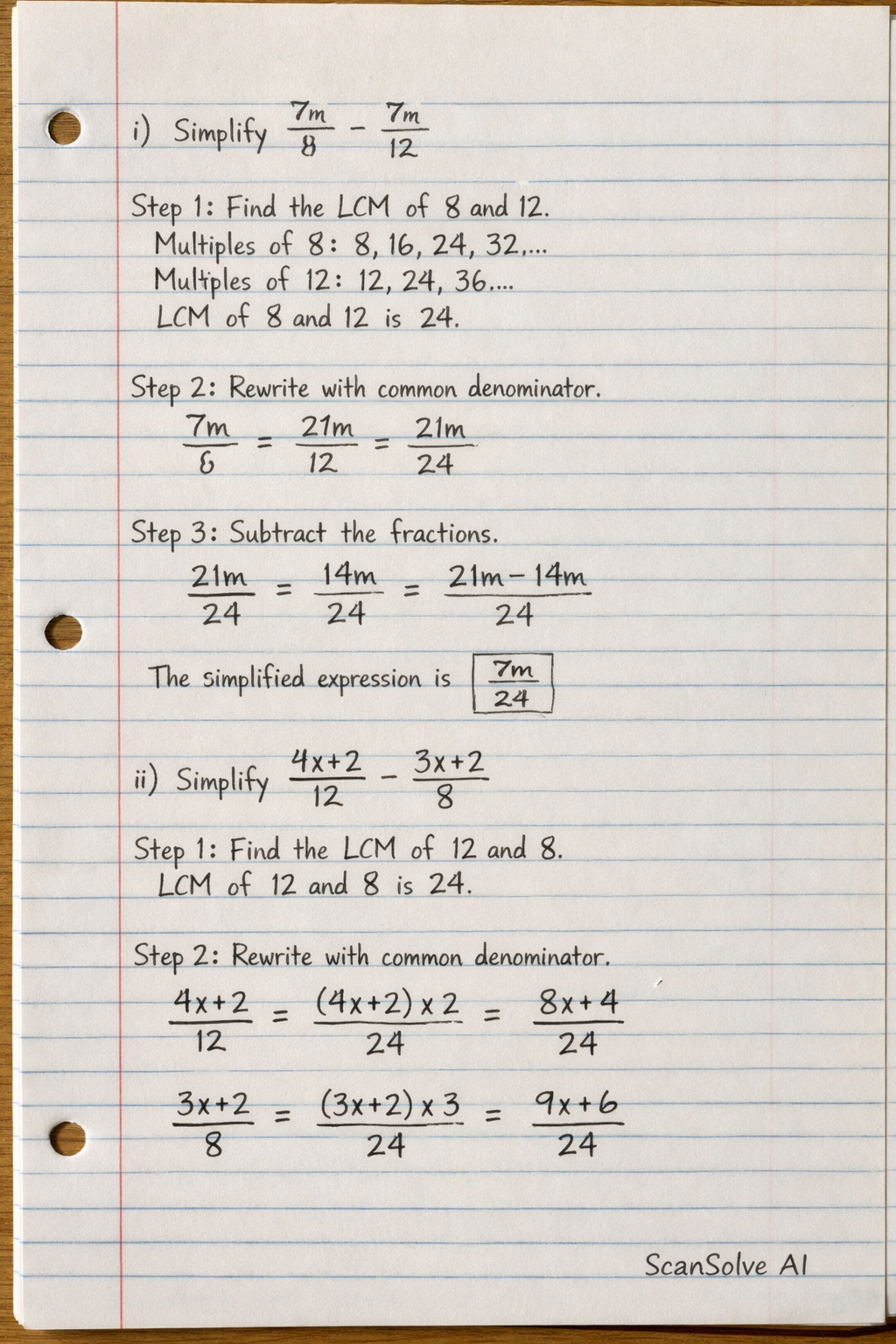 Handwritten step-by-step solution preview